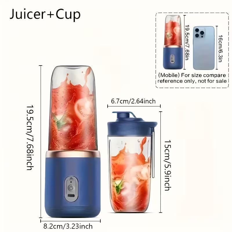 Jumperkits Mini Portable Blender - USB Rechargeable Double Cup Juicer | 300ml