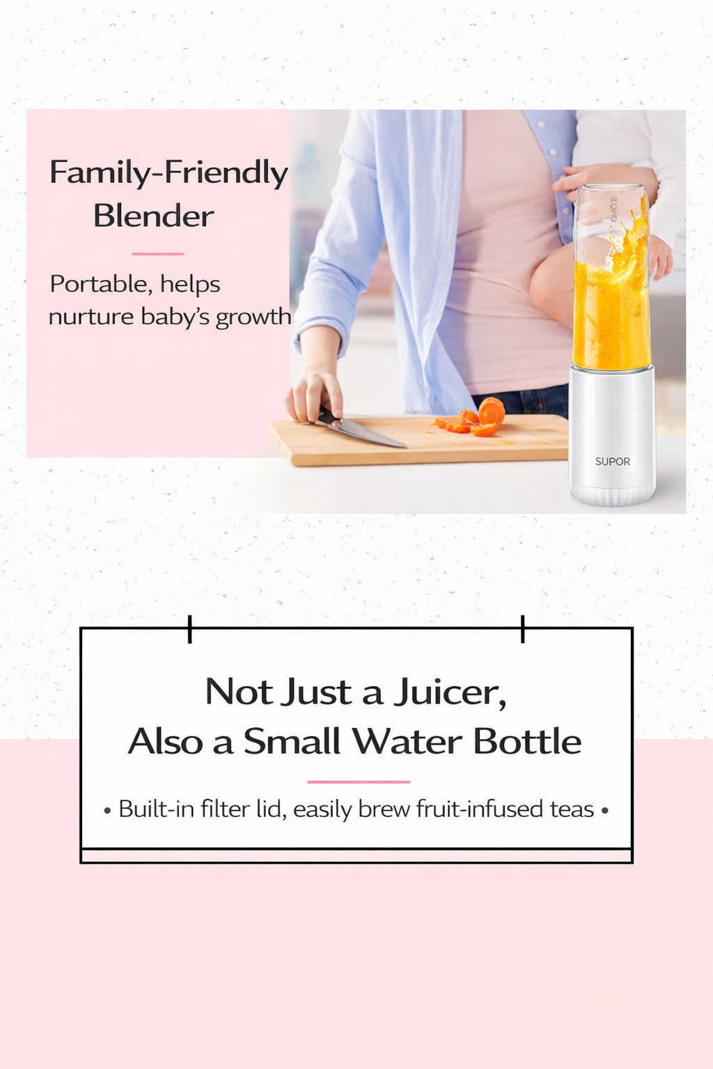 Portable Personal Blender 300ml - USB Rechargeable Smoothie Maker | Model TJE10C-150