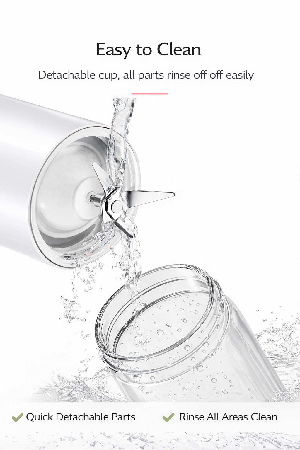 Portable Personal Blender 300ml - USB Rechargeable Smoothie Maker | Model TJE10C-150