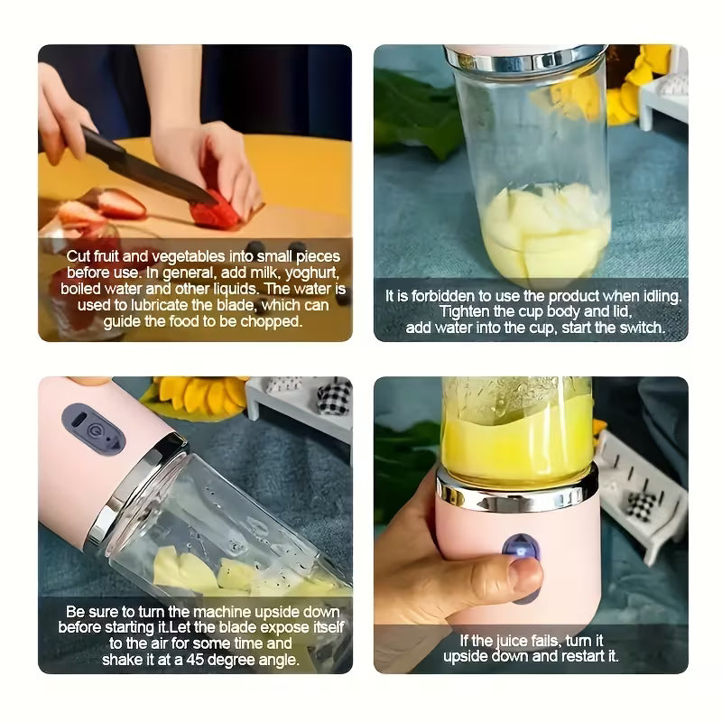 Jumperkits Mini Portable Blender - USB Rechargeable Double Cup Juicer | 300ml