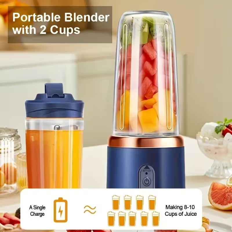 Jumperkits Mini Portable Blender - USB Rechargeable Double Cup Juicer | 300ml