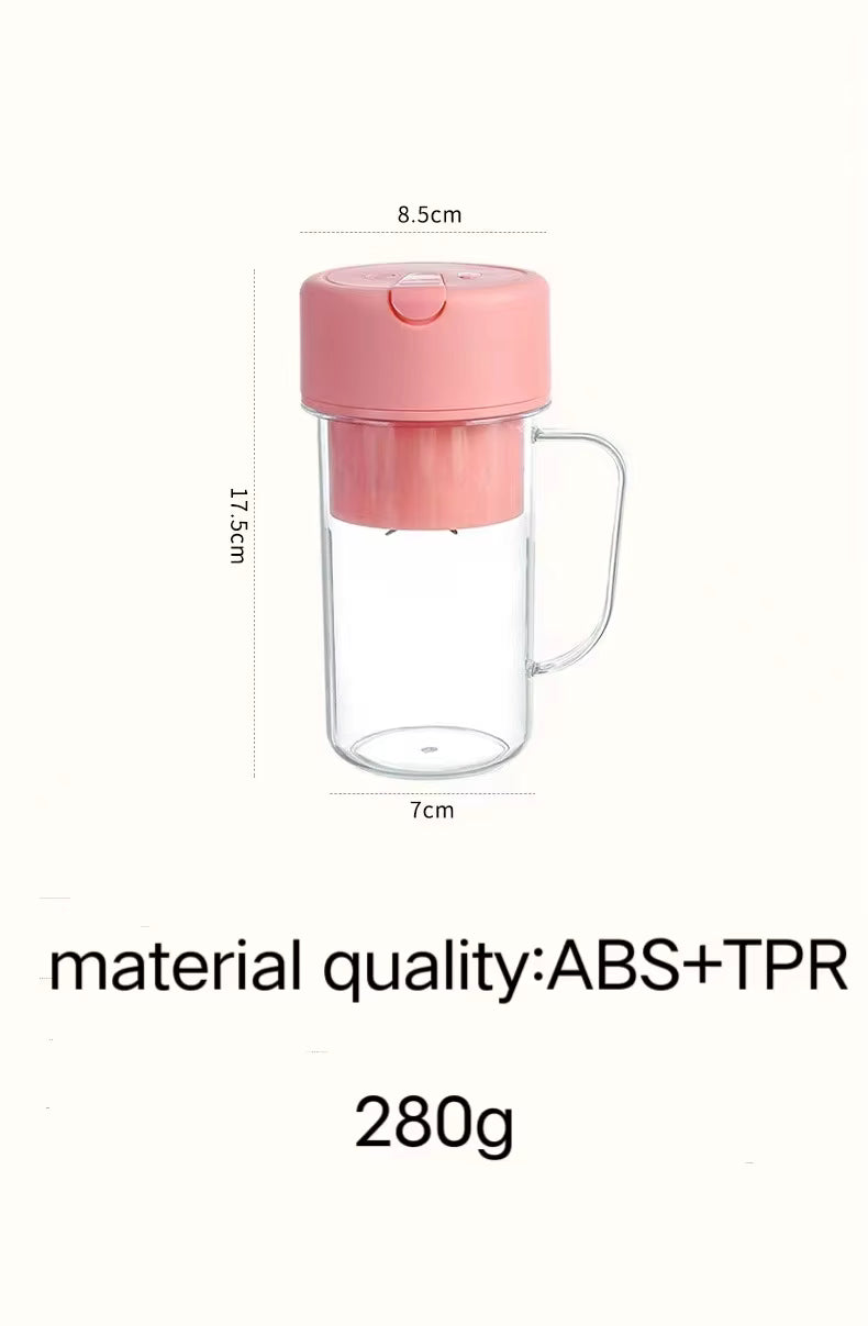 Portable Mini Juicer Blender 420ml - USB Rechargeable with Straw | 22000 RPM Low Noise | Ghana