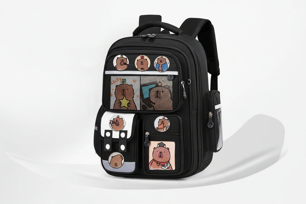 Cute Character Kids School Backpack - Oversized Capacity with Matching Accessories