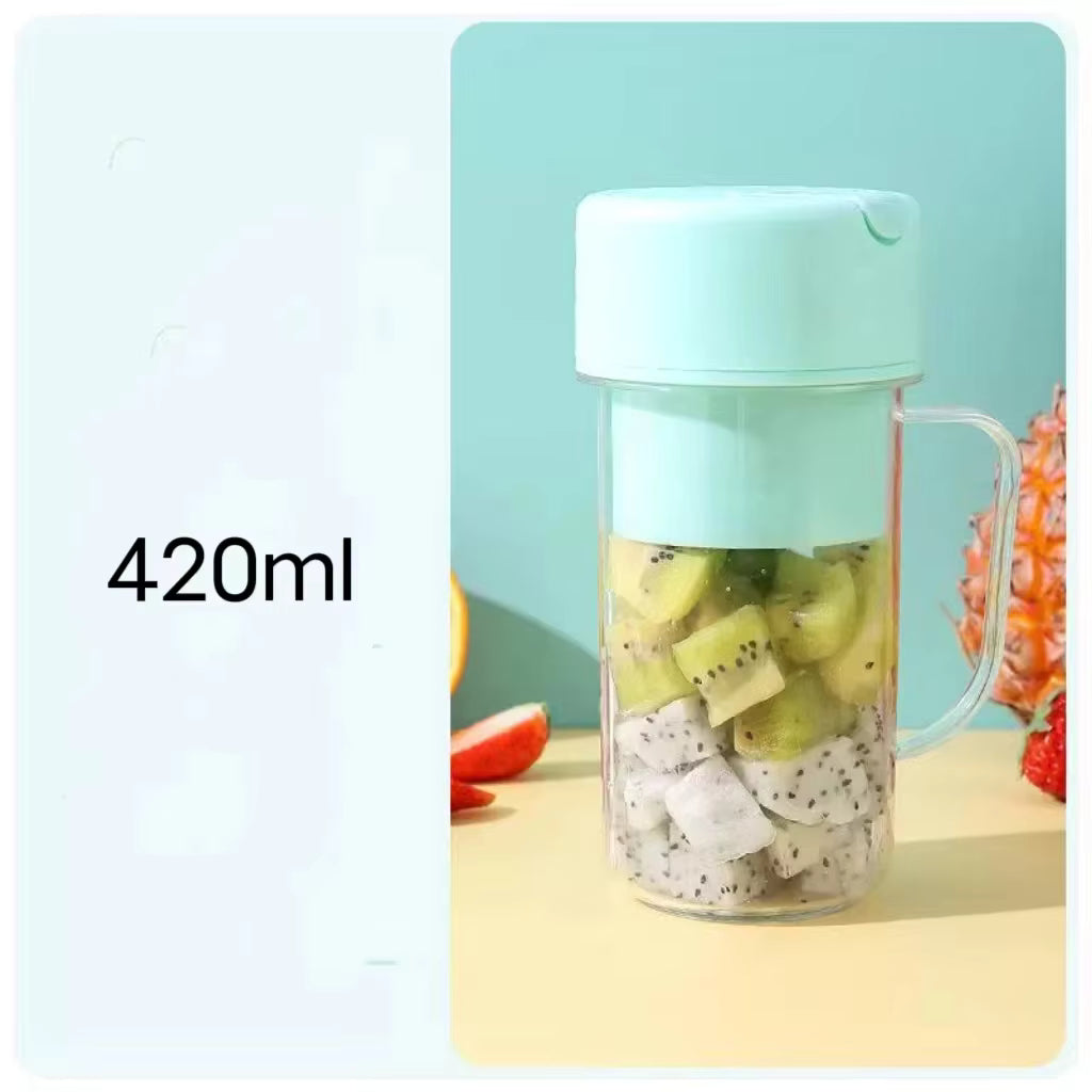 Portable Mini Juicer Blender 420ml - USB Rechargeable with Straw | 22000 RPM Low Noise | Ghana