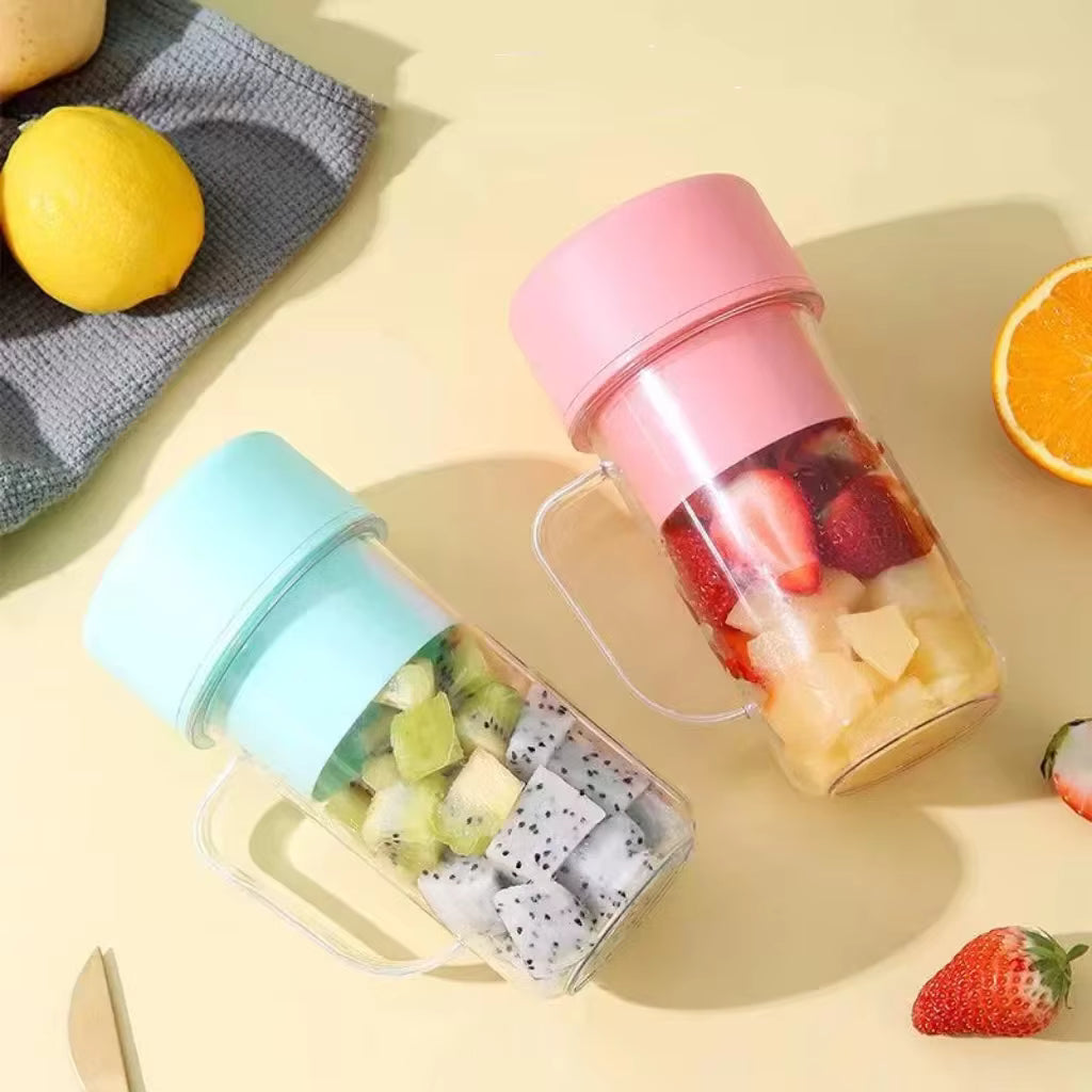 Portable Mini Juicer Blender 420ml - USB Rechargeable with Straw | 22000 RPM Low Noise | Ghana