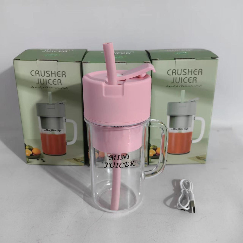 Portable Mini Juicer Blender 420ml - USB Rechargeable with Straw | 22000 RPM Low Noise | Ghana