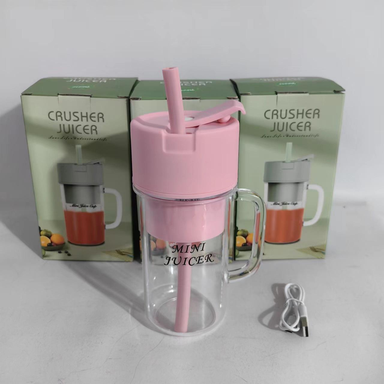 Portable Mini Juicer Blender 420ml - USB Rechargeable with Straw | 22000 RPM Low Noise | Ghana