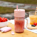 Portable Mini Juicer Blender 420ml - USB Rechargeable with Straw | 22000 RPM Low Noise | Ghana