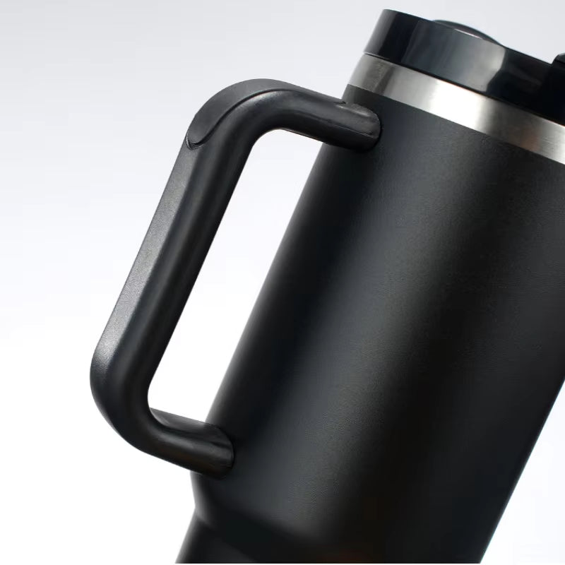 40oz Stainless Steel Vacuum Tumbler with Handle - 12 Hour Insulation | Travel Coffee Mug