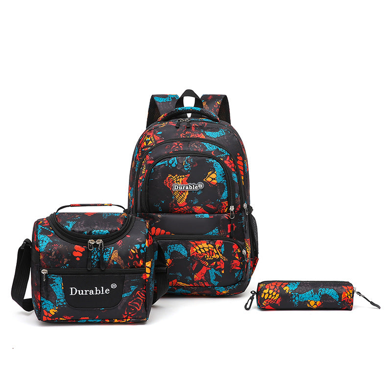 Durable 3-Piece School Bag Set - Backpack, Lunch Bag & Pencil Case