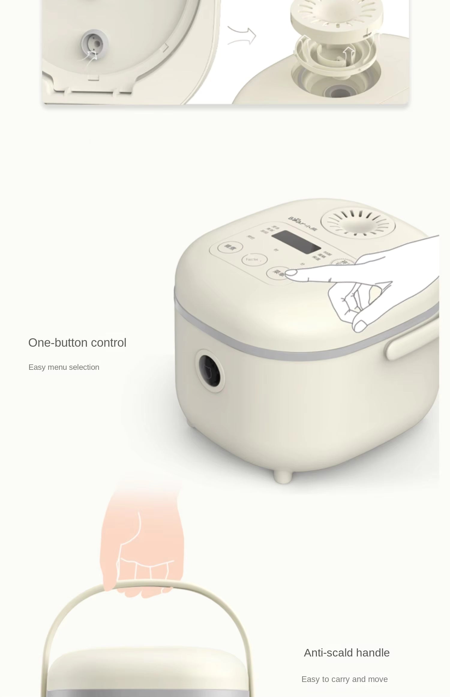 Little Bear Smart Rice Cooker - Microcomputer Control (2L/3L) | Perfect Rice Every Time