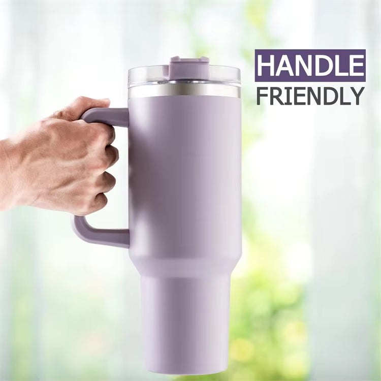 LMETJMA 40oz Stainless Steel Mug with Straw - Eco-Friendly Coffee & Beer Mug | Model JT999