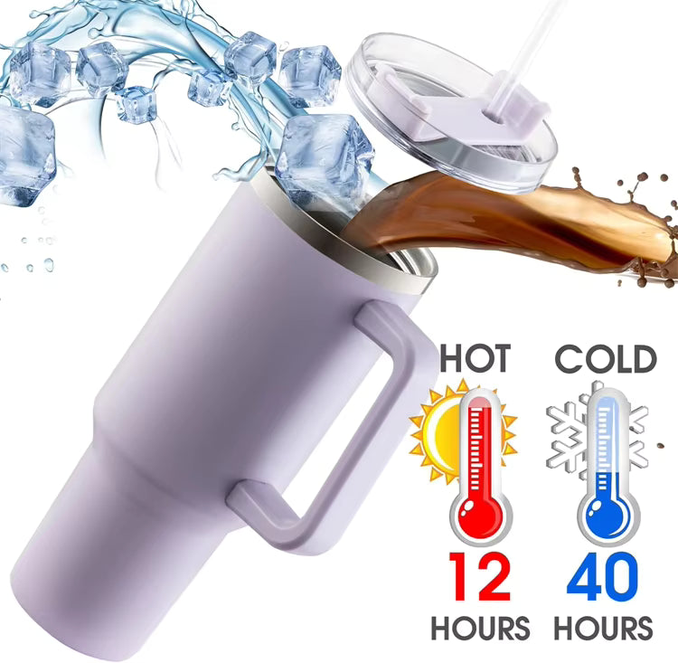 LMETJMA 40oz Stainless Steel Mug with Straw - Eco-Friendly Coffee & Beer Mug | Model JT999