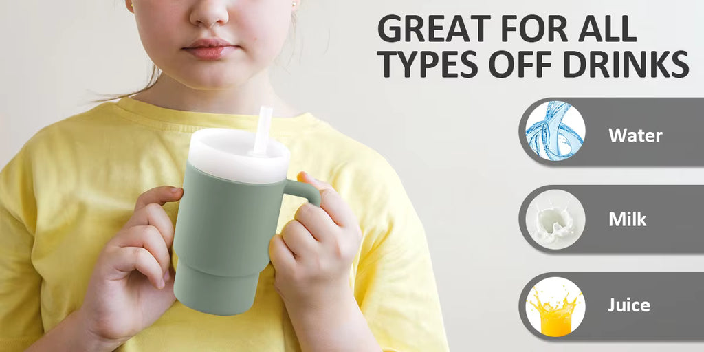 290ml Silicone Baby Cup with Handle - BPA-Free Kids Drinkware | Ages 0-12+