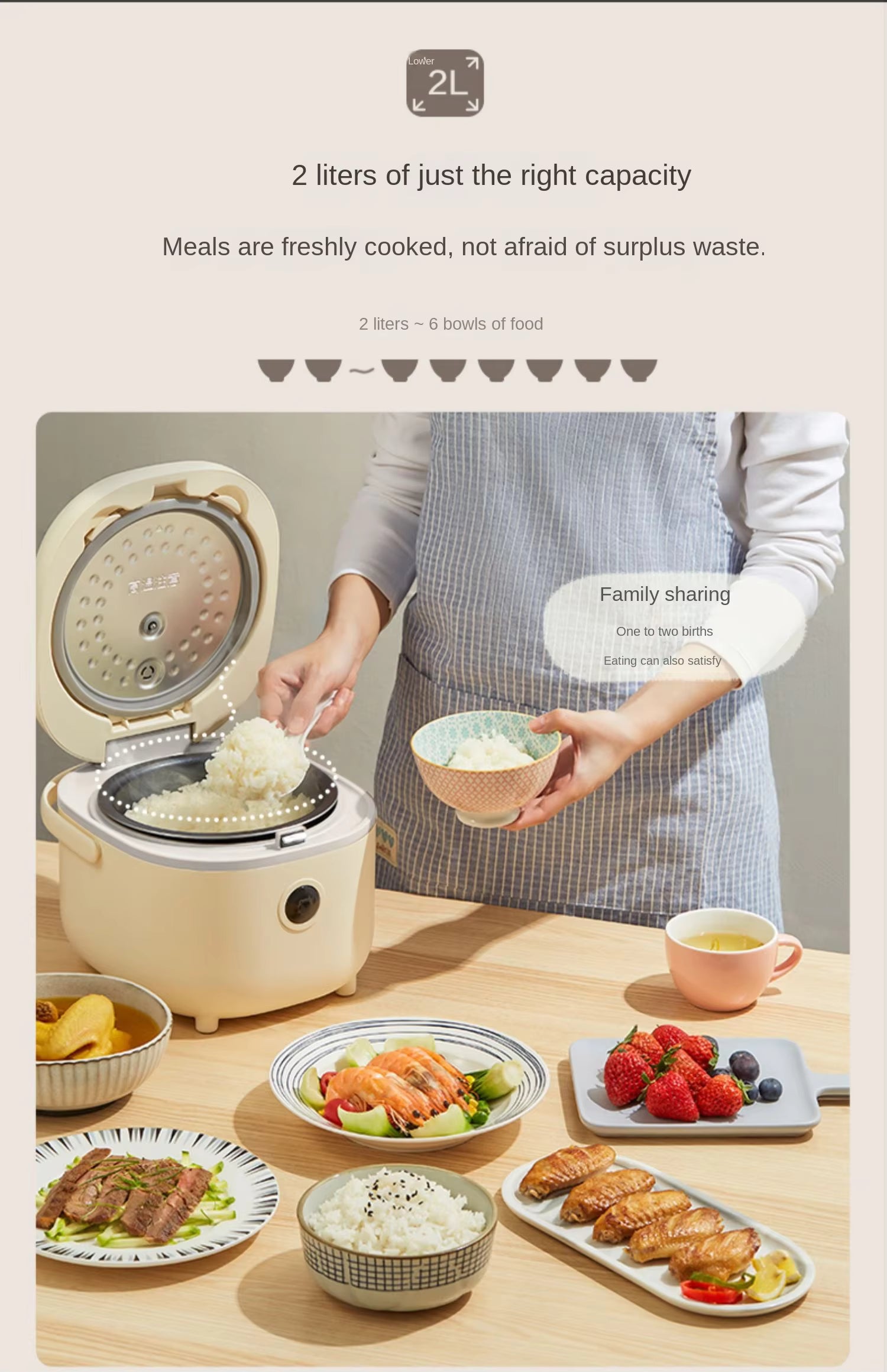 Little Bear Smart Rice Cooker - Microcomputer Control (2L/3L) | Perfect Rice Every Time