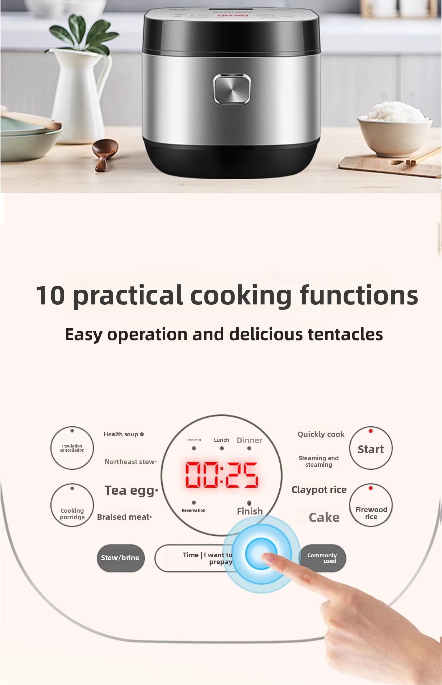 SUPOR Luxury Smart Rice Cooker 5L - 16 Functions with LCD & 24Hr Timer | Model SF50FC973