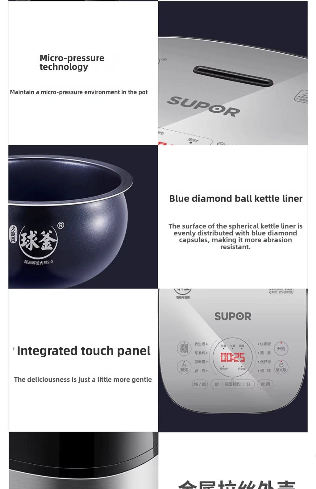 SUPOR Luxury Smart Rice Cooker 5L - 16 Functions with LCD & 24Hr Timer | Model SF50FC973