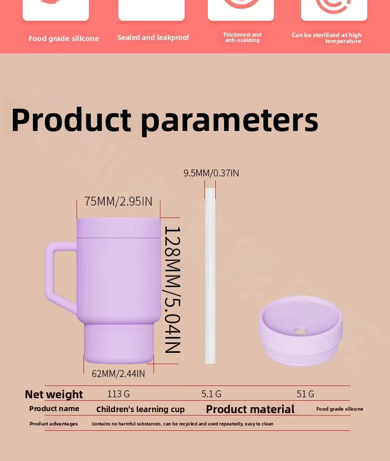 290ml Silicone Baby Cup with Handle - BPA-Free Kids Drinkware | Ages 0-12+