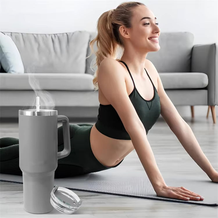 LMETJMA 40oz Stainless Steel Mug with Straw - Eco-Friendly Coffee & Beer Mug | Model JT999