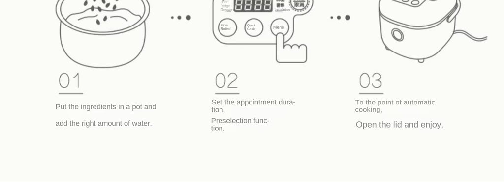 Little Bear Smart Rice Cooker - Microcomputer Control (2L/3L) | Perfect Rice Every Time