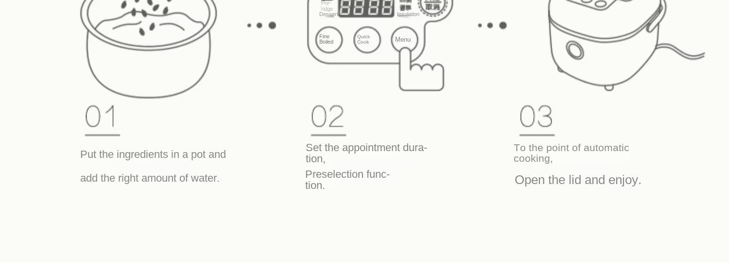 Little Bear Smart Rice Cooker - Microcomputer Control (2L/3L) | Perfect Rice Every Time