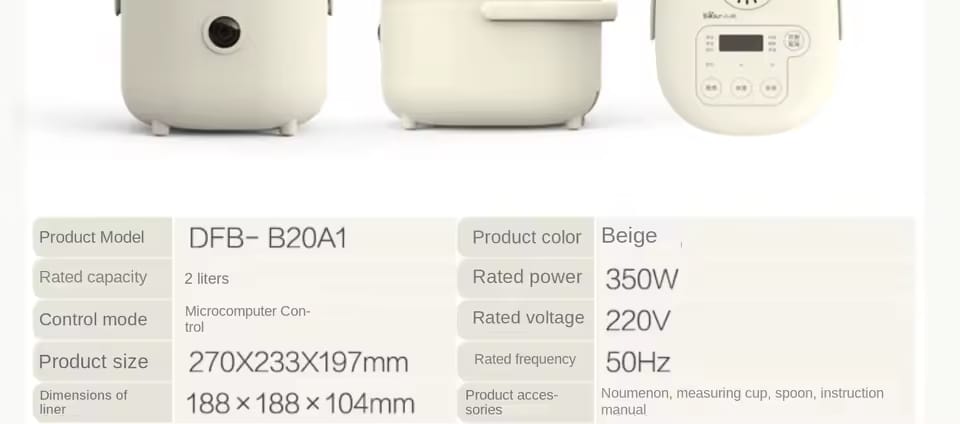 Little Bear Smart Rice Cooker - Microcomputer Control (2L/3L) | Perfect Rice Every Time