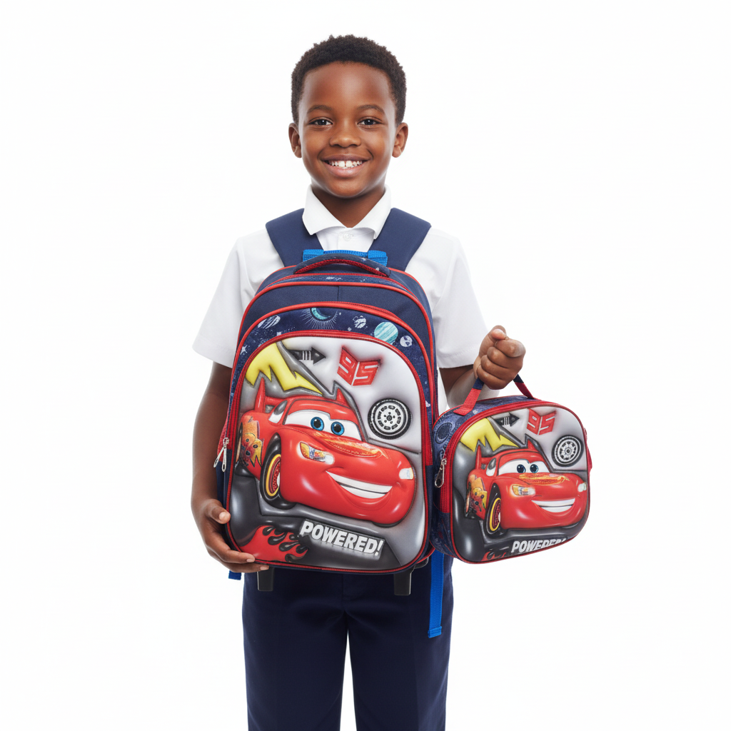 Boy with Cars Lightning McQueen Backpack Set