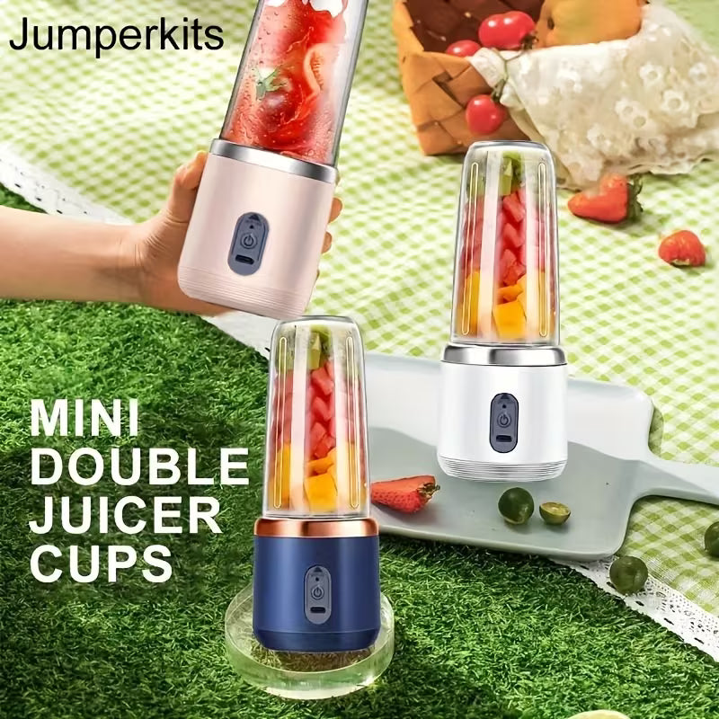 Jumperkits Mini Portable Blender - USB Rechargeable Double Cup Juicer | 300ml