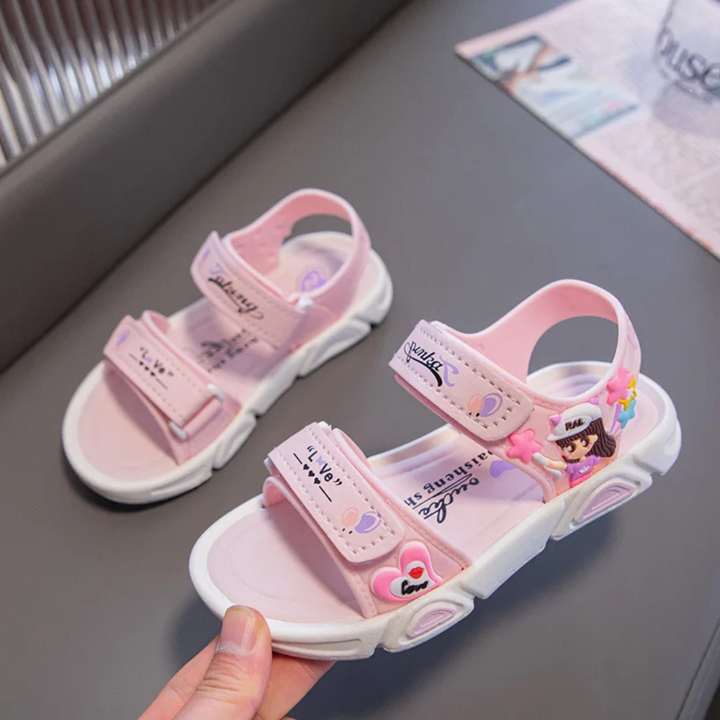 Girls Sport Sandals - Cute Cartoon Character Design