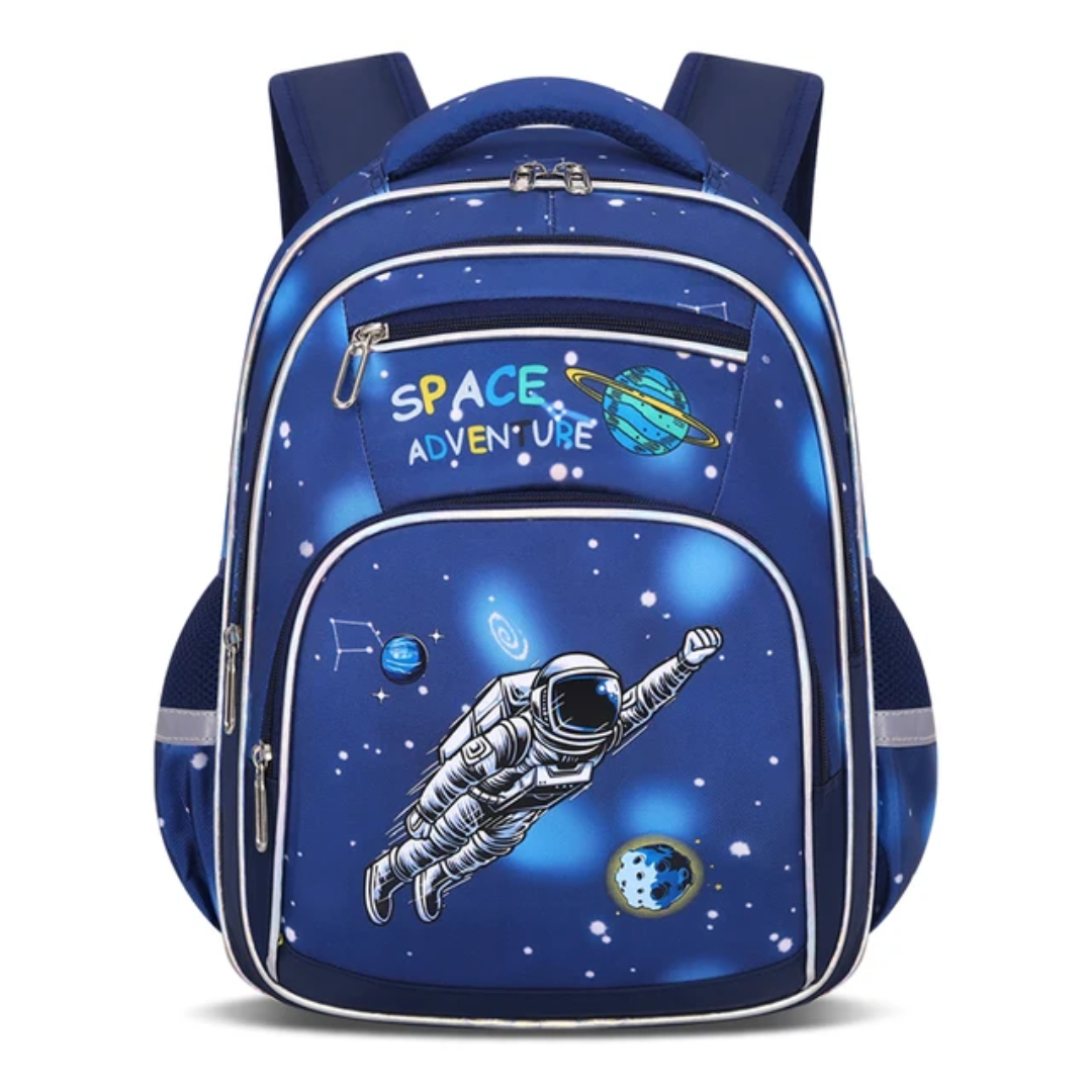 Space Adventure Kids School Backpack - Multi-Compartment Organizer Bag