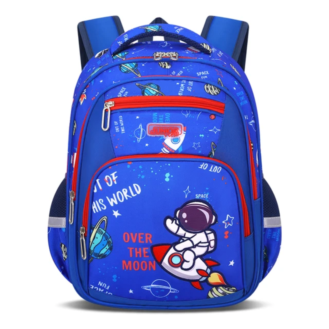 Space Adventure Kids School Backpack - Multi-Compartment Organizer Bag