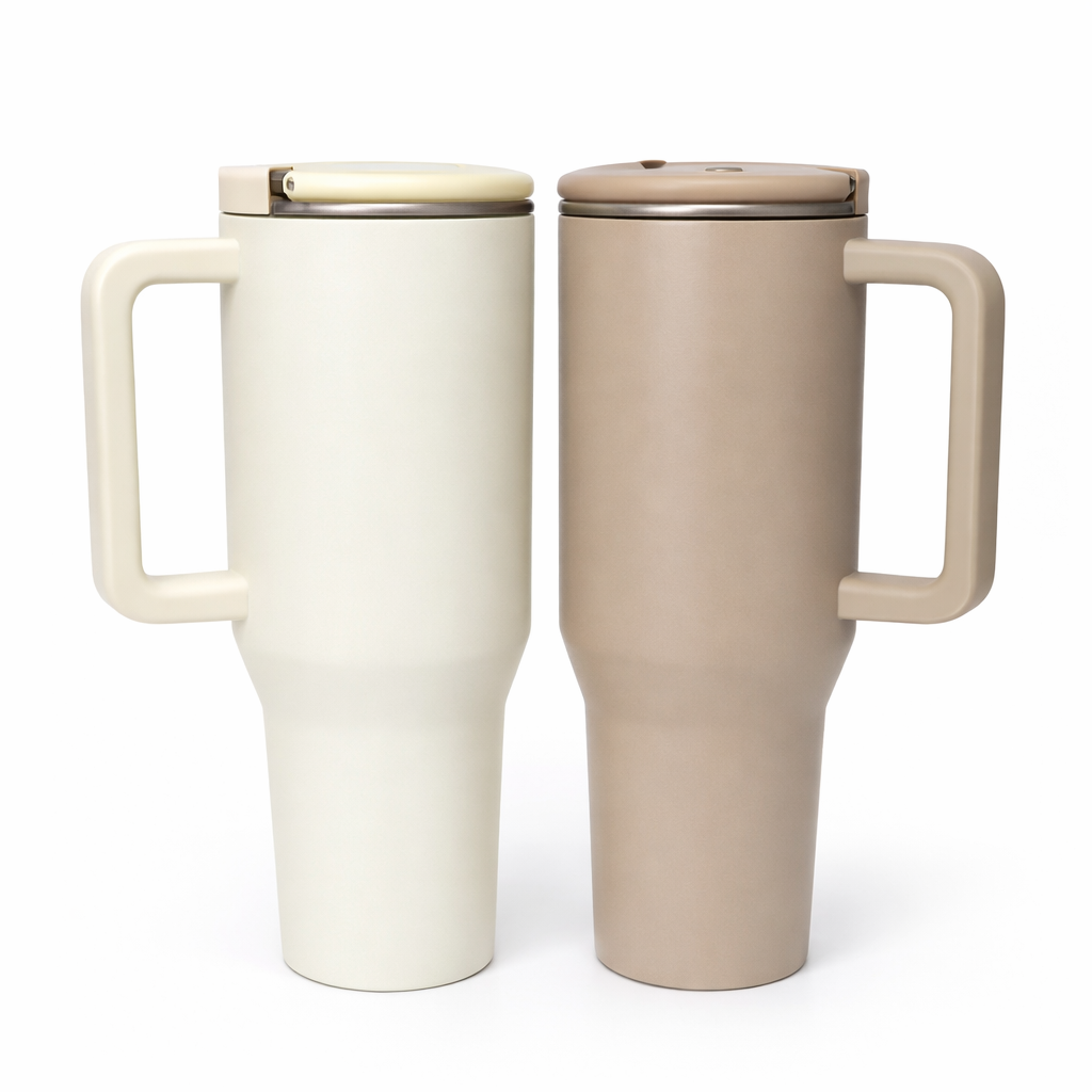 Stainless Steel Vacuum Flask for Couples - Portable Thermos with Handle | Large Capacity