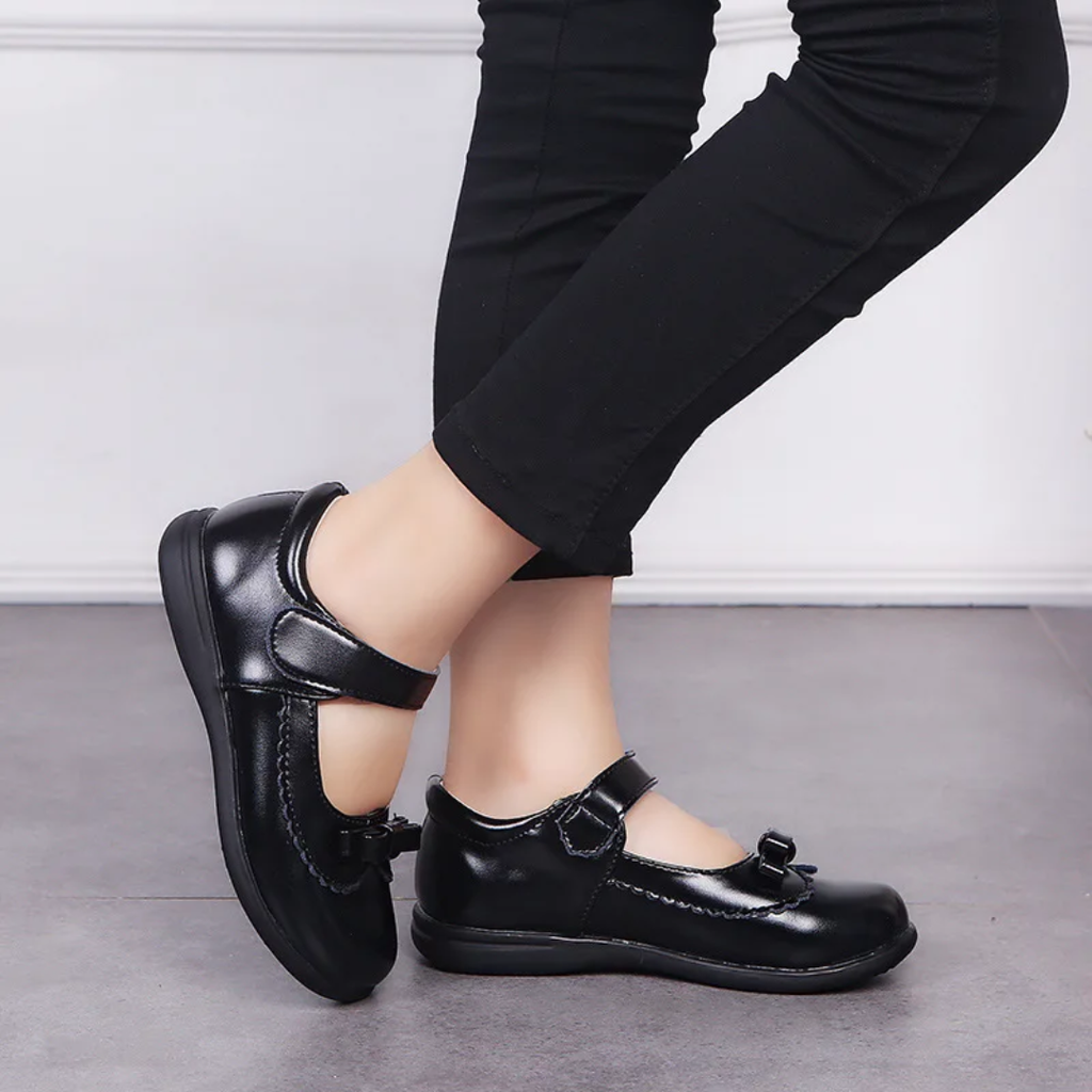 Girls Mary Jane Shoes with Bow - School Dress Shoes