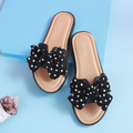 Women's Polka Dot Bow Slippers - PVC Slide Sandals